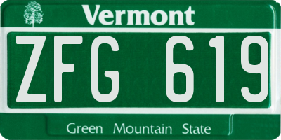 VT license plate ZFG619