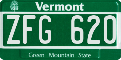 VT license plate ZFG620