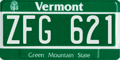 VT license plate ZFG621