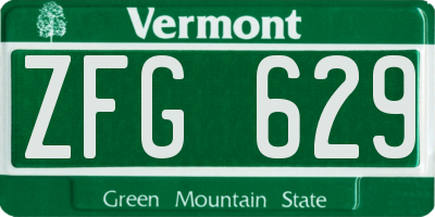 VT license plate ZFG629