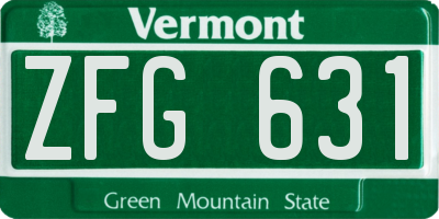 VT license plate ZFG631