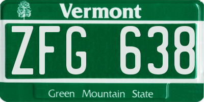 VT license plate ZFG638