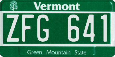 VT license plate ZFG641