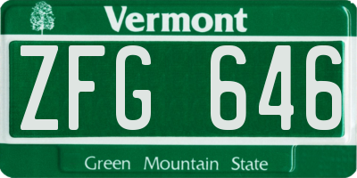 VT license plate ZFG646