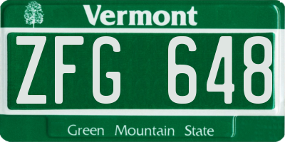 VT license plate ZFG648