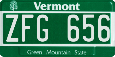 VT license plate ZFG656