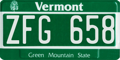 VT license plate ZFG658