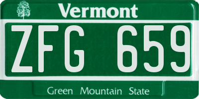 VT license plate ZFG659