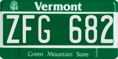 VT license plate ZFG682