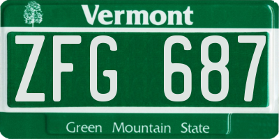 VT license plate ZFG687