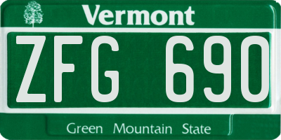 VT license plate ZFG690