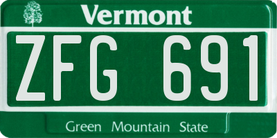 VT license plate ZFG691