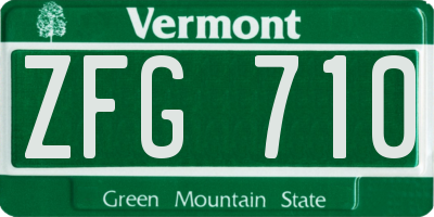 VT license plate ZFG710