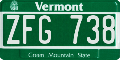 VT license plate ZFG738