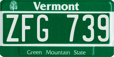 VT license plate ZFG739