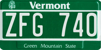 VT license plate ZFG740
