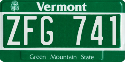 VT license plate ZFG741