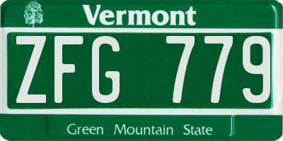 VT license plate ZFG779