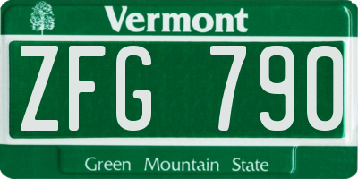 VT license plate ZFG790