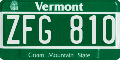 VT license plate ZFG810