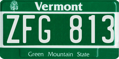 VT license plate ZFG813