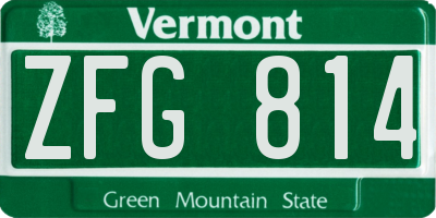 VT license plate ZFG814