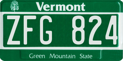 VT license plate ZFG824