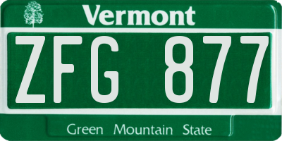 VT license plate ZFG877