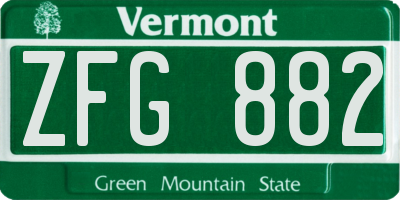 VT license plate ZFG882