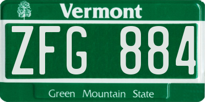 VT license plate ZFG884