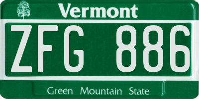 VT license plate ZFG886