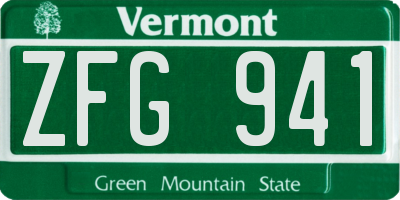 VT license plate ZFG941
