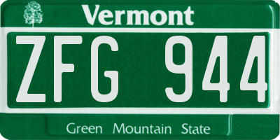VT license plate ZFG944