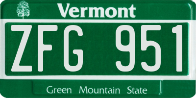 VT license plate ZFG951