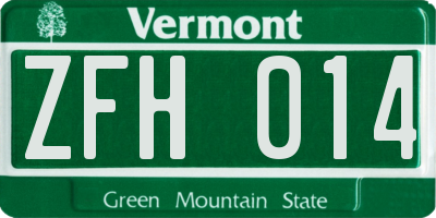 VT license plate ZFH014