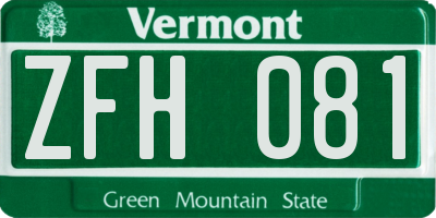 VT license plate ZFH081
