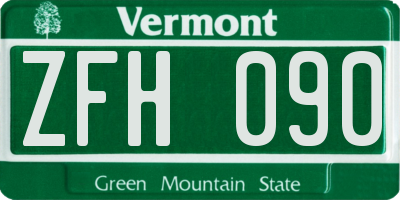 VT license plate ZFH090