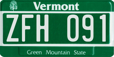 VT license plate ZFH091