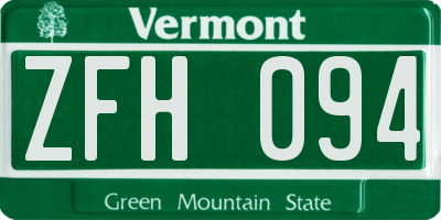 VT license plate ZFH094