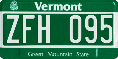 VT license plate ZFH095