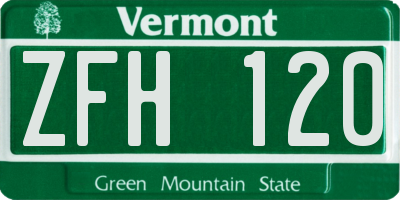 VT license plate ZFH120