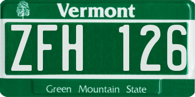 VT license plate ZFH126