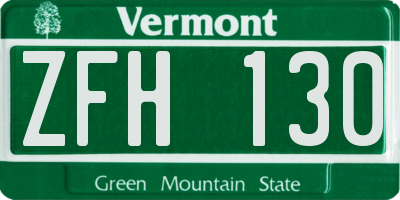 VT license plate ZFH130