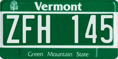 VT license plate ZFH145