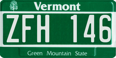 VT license plate ZFH146