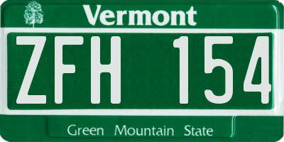 VT license plate ZFH154