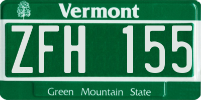 VT license plate ZFH155