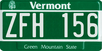 VT license plate ZFH156
