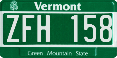 VT license plate ZFH158