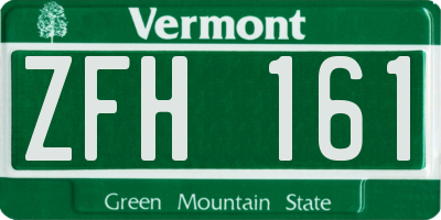 VT license plate ZFH161